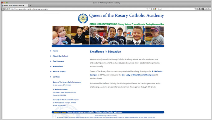 Queen of the Rosary Web Development 1